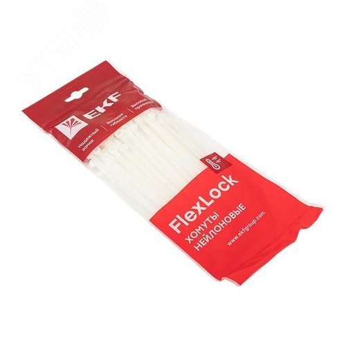 Хомут P6.6 стандартный белый 4.6x180 (100шт) FlexLock PROxima - фото 3