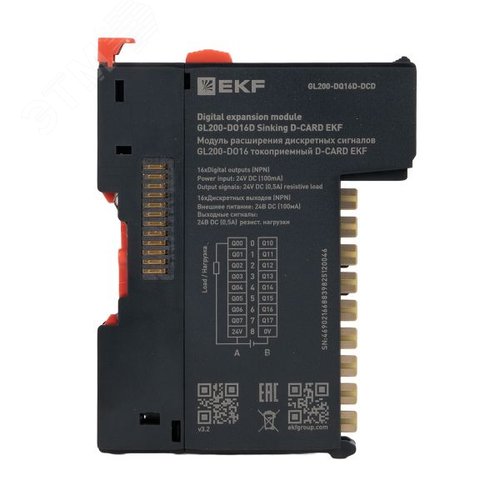 Модуль расширения дискретных сигналов GL200-DO16 токоприемный D-CARD - фото 9