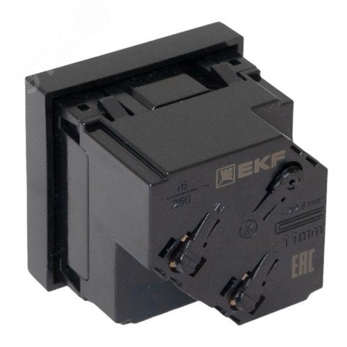 Розетка 45х45 с заземлением 45 градусов быстрозажимные клеммы черная матовая - фото 7