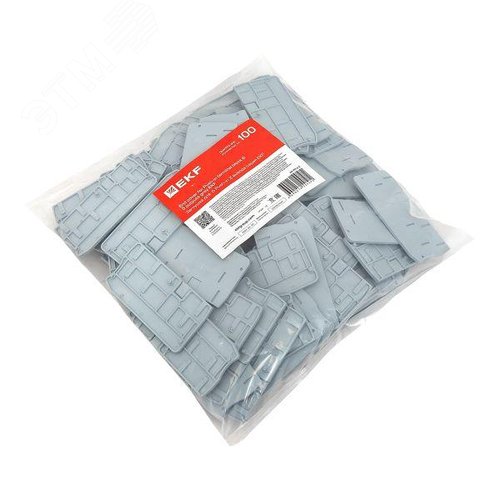 Заглушка для 6 Push-in 3 вывода серая - фото 4