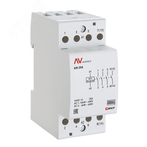 Изображение товара Контактор модульный КМ 25А 4NC 24VAC (2 мод.) AVERES (шт)