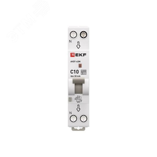 Выключатель автоматический дифференциального тока АВДТ-63М 1P+N (18 м) 10А 30мА характеристика B тип A электронный 6кА PROXIMA - фото 4