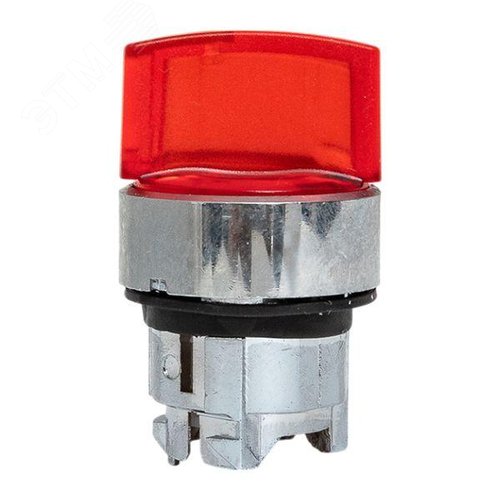 Исполнительный механизм переключателя SB4 красный на 2 положения с фиксацией, с подсветкой с короткой ручкой IP65 - фото 6