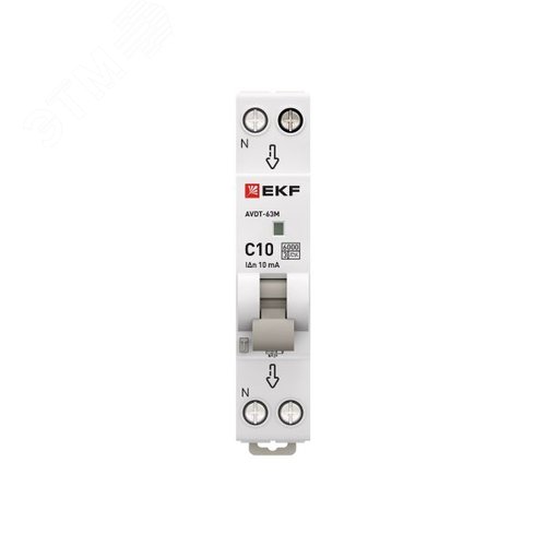 Выключатель автоматический дифференциального тока АВДТ-63M 1P+N (18мм) 10А 10мА характеристика С тип A электронный 6кА PROXIMA - фото 3