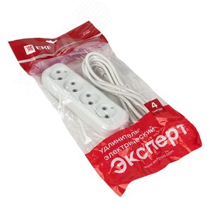 Удлинитель 'Эксперт' 4 гнезда 3 метра 10А/2.2кВт без заземления ПВС 2х0.75 PROxima - фото 2