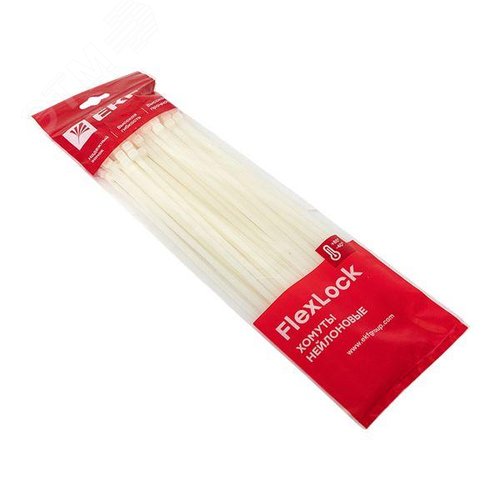 Хомут P6.6 стандартный белый 7.6x300 (100шт) FlexLock PROxima - фото 3