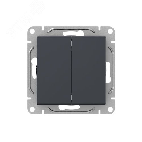 Механизм выключателя. двухклавишный. кнопочный. графит Эпика EKF - фото 1