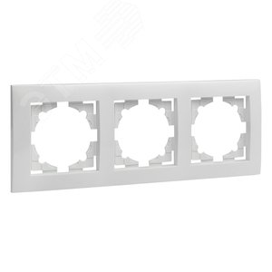 Валенсия рамка 3-местная белая - фото 1
