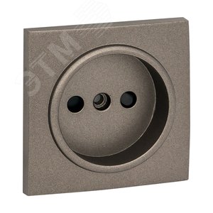 Валенсия лицевая панель розетки 1-местной б/з 10 А графит с защ. штор. - фото 1