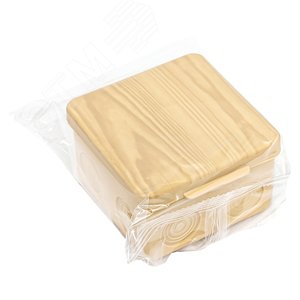 Коробка распаячная КМР-030-035 пылевлагозащищенная без мембранных вводов (88х88х54) светлое дерево PROxima - фото 2