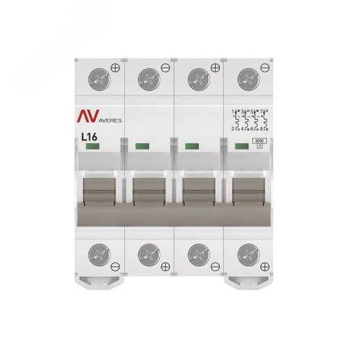 Выключатель автоматический AV-6 DC 4P 16A (L) 6kA AVERES - фото 3