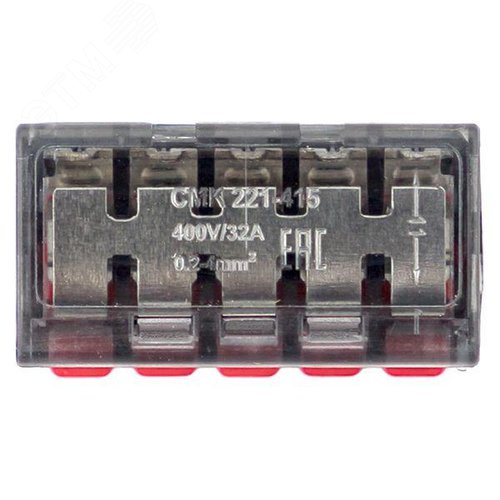 Клемма СМК 221-415 с рычагом 5 отверстий блистер (20шт.) EKF - фото 7