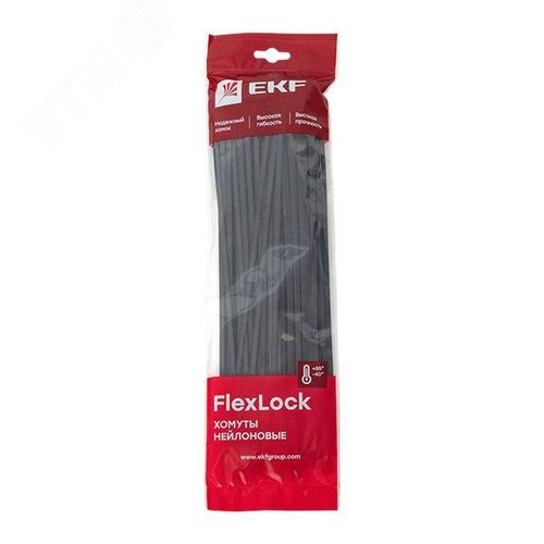 Хомут P6.6 стандартный черный 7.6x300 (100шт) FlexLock PROxima - фото 4