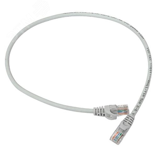 Патч-корд TERACOM PRO Cat.5E неэкранированный UTP оболочка LSZH серый (0.5м) - фото 1