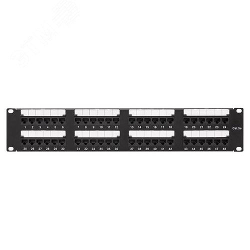 Патч-панель TERACOM PRO 19'Cat.5E 2U неэкранированная UTP 48 портов RJ-45 Dual IDC - фото 2
