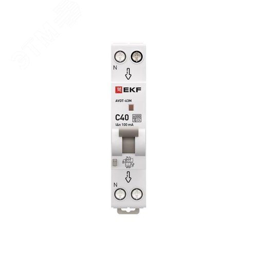 Дифференциальный автомат Автоматический выключатель дифференциального тока АВДТ-63М 40А/100мА (1мод, хар. C, электронный, тип A) 6кА PROxima - фото 4