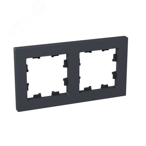 Рамка 2-местная графит.  пластик Эпика EKF - фото 2