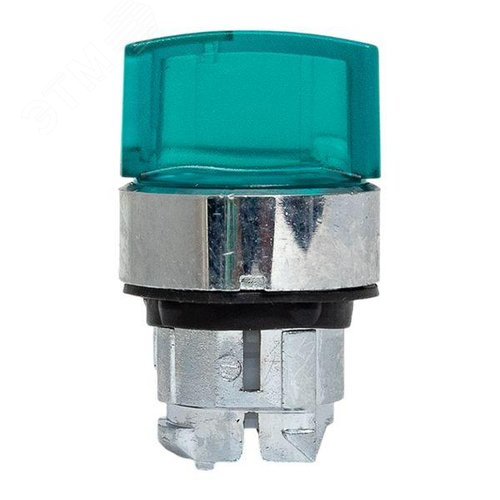 Исполнительный механизм переключателя SB4 зеленый на 3 положения возвратный без фиксации, с подсветкой с короткой ручкой IP65 - фото 6