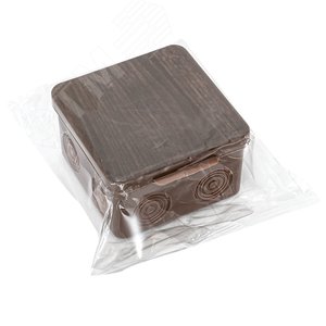 Коробка распаячная КМР-030-035 пылевлагозащищенная без мембранных вводов (88х88х54) тёмное дерево PROxima - фото 2