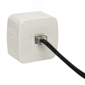 Розетка Минск Phone 1-местная ОП белая - фото 3