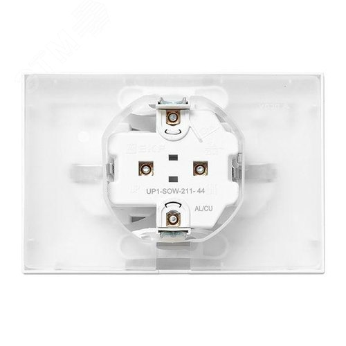 Эпика Механизм розетки двойной 16А IP44 с заземлением со шторками с рамкой с крышками белый EKF - фото 8