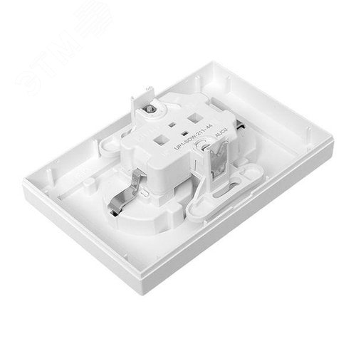 Эпика Механизм розетки двойной 16А IP44 с заземлением со шторками с рамкой с крышками белый EKF - фото 12
