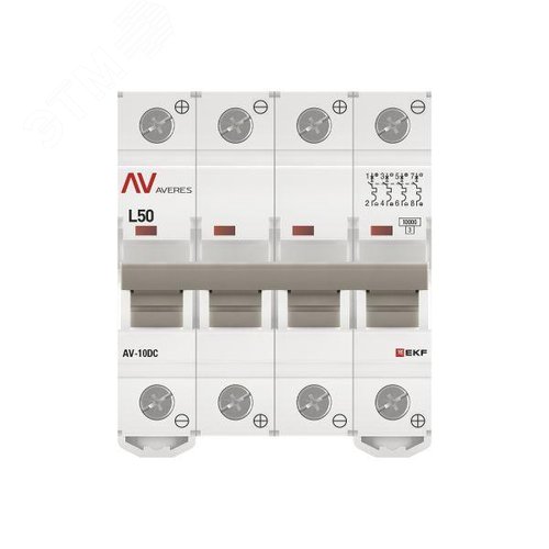 Выключатель автоматический AV-10 DC 4P 50A (L) 10kA EKF AVERES - фото 4
