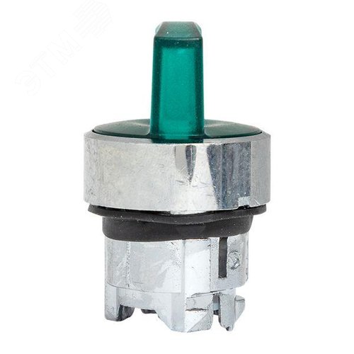 Исполнительный механизм переключателя SB4 зеленый на 2 положения возвратный без фиксации, с подсветкой с короткой ручкой IP65 - фото 5