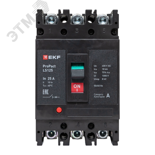 LS125 18кА 3P 25А ProPact EKF - фото 2