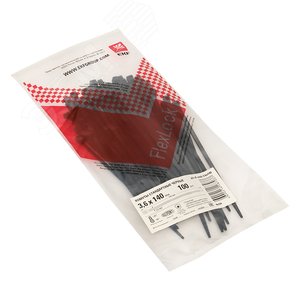 Хомут P6.6 стандартный черный 3.6x140 (100шт) FlexLock PROxima - фото 2