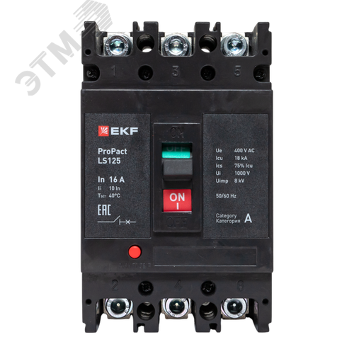 LS125 18кА 3P 16А ProPact EKF - фото 2