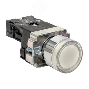 Кнопка BA21 с подсветкой 230В белая NO PROxima - фото 1