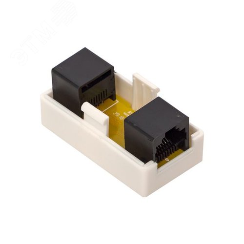 Адаптер проходной TERACOM Cat.5E неэкранированный RJ45-RJ45 белый - фото 4