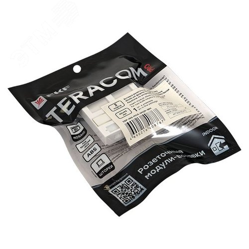 Вставка розеточная TERACOM PRO 45x45мм формат Mosaic на 2 модуля Keystone со шторками и маркерами белая - фото 10