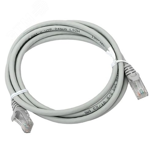 Патч-корд TERACOM PRO Cat.6 неэкранированный UTP оболочка LSZH серый (2.0м) - фото 1