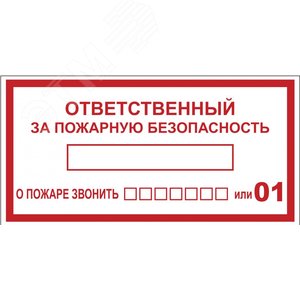 Наклейка ''Ответственный за пожарную безопасность'' B03 (100х200мм) an-4-05 EKF