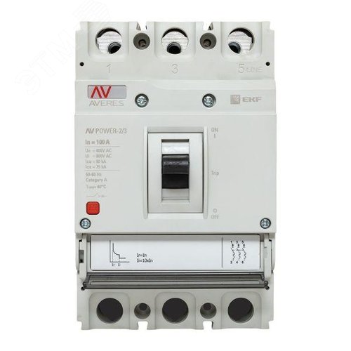 Выключатель автоматический AV POWER-2/3 100А 80kA TR AVERES - фото 3