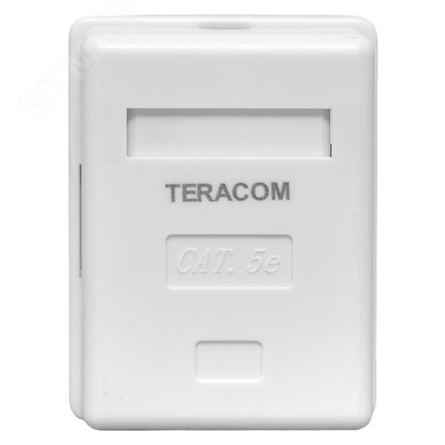 Розетка настенная TERACOM Cat.5E неэкран. 1 порт  RJ-45 Dual IDC белая - фото 2
