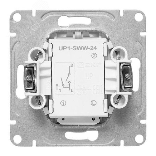 Эпика Механизм выключателя 2кл. с подсветкой белый EKF - фото 4