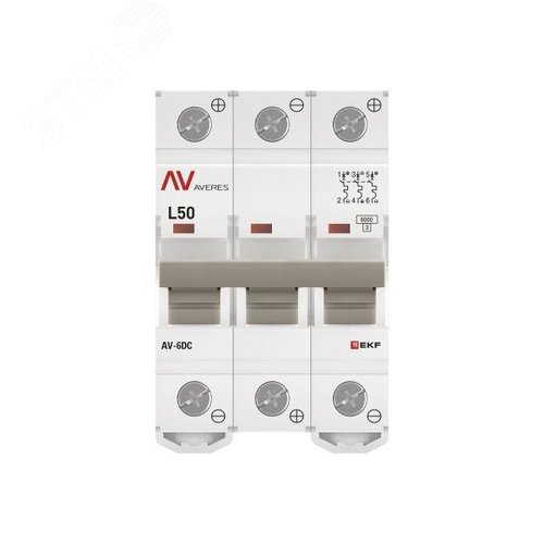 Выключатель автоматический AV-6 DC 3P 50A (L) 6kA AVERES - фото 4