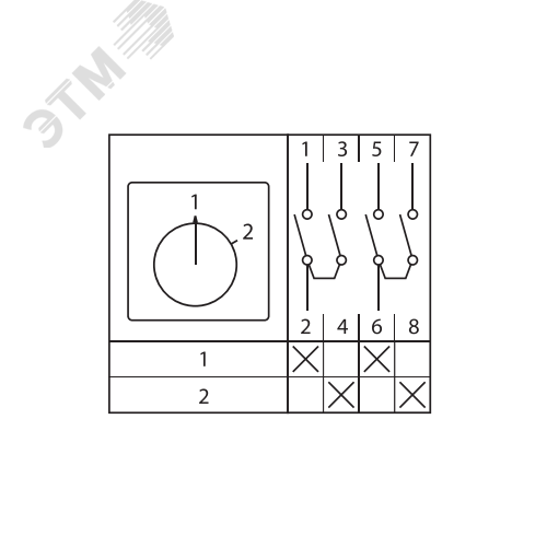 Переключатель кулачковый ПК-1-52 25А 2P '1-2' PROxima - фото 13