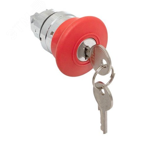 Механизм кнопки исполнительный XB4 'Грибок' красный поворотный с фиксацией с замком PROxima - фото 6