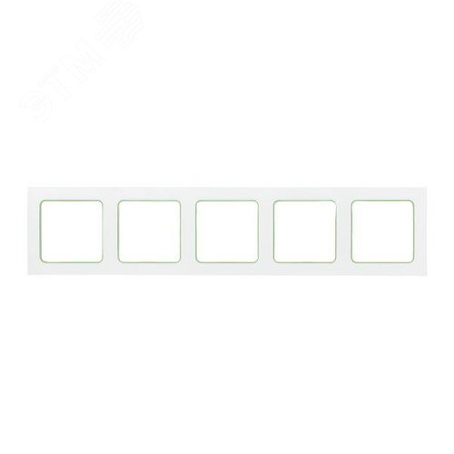 Стокгольм Рамка 5-местная белая с линией цвета зеленый EKF - фото 2