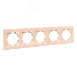 Валенсия рамка 5-местная кремовая - фото 1