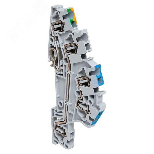 Клемма пружинная трёхуровневая N/L/PE ST 2.5 мм2 5 выводов EKF - фото 2