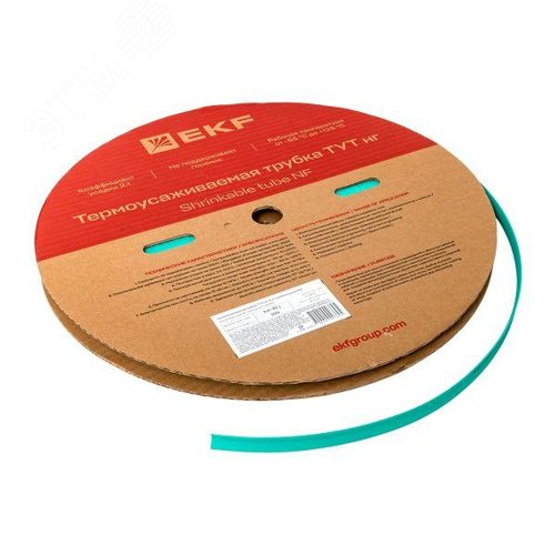 Трубка термоусаживаемая ТУТ нг 10/5 зелёная рулон PROxima - фото 4