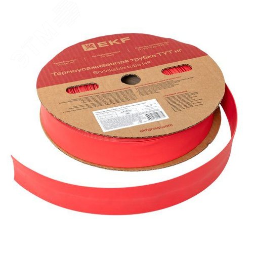 Трубка термоусаживаемая ТУТ нг 30/15 красная рулон PROxima - фото 4