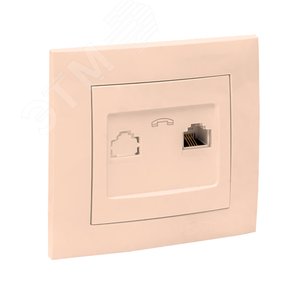 Валенсия розетка телефонная RG-11 1-местная кремовая - фото 3