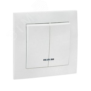 Валенсия выключатель 2-кл. 10А белый с индикатором - фото 3