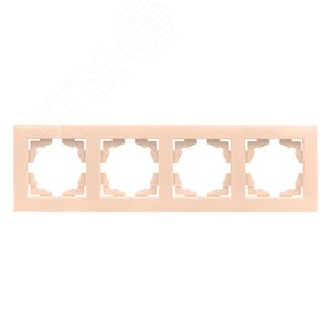 Валенсия рамка 4-местная кремовая - фото 2